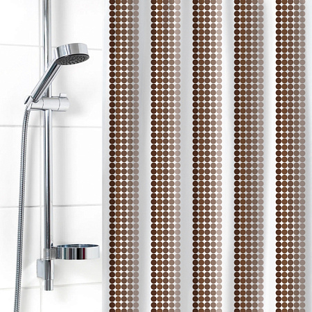 Штора  для ванной "V-line" п/э 180*180см "Ритм" коричневая 6984-010-brown *1/40