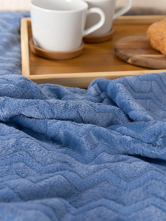 Плед 150*200см фланель жаккард зигзаг голубой TF FNZ LTBL1 033/1520 NC Absolute *1