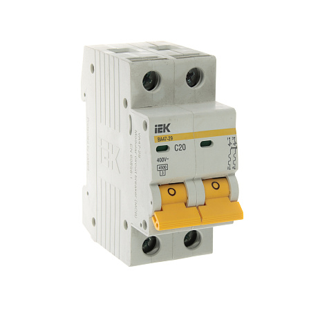Авт.выкл. IEK ВА47-29 20А/2П 4,5кА х-ка С MVA20-2-020-С *6/72