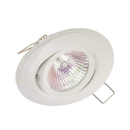 Светильник встраиваемый MR16 DH03 GU5.3 Ecola поворот.выпук. Белый 25x88  FW1601EFS *10/100