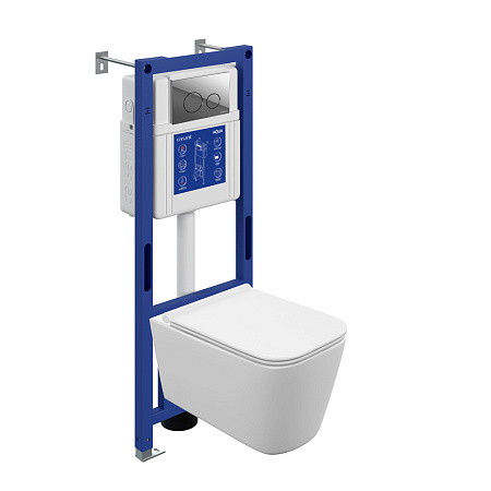 Инсталляция CREA VORTEX CO(унитаз, кр.slim DP lift+инст AQUA SMART, кн TWINS пл. хром гл.)Cersanit*1