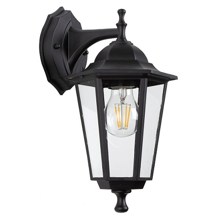Светильник садово-парковый НБУ "Веледа" Е27  настенный черный ЭРА Б0071477 *1/12