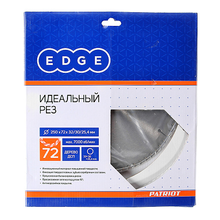Диск пильный 250**32/30/25,4мм 72 зубьевпо дереву (810010022) EDGE PATRIOT *1/10