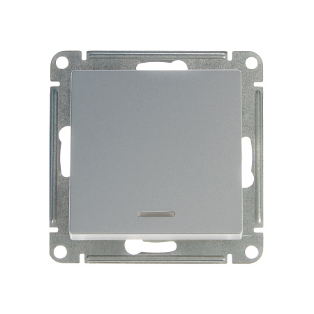 Механизм выключателя "ATLAS DESIGN" 1кл. алюминий с подсветкой 10АХ SchE ATN000313 *10