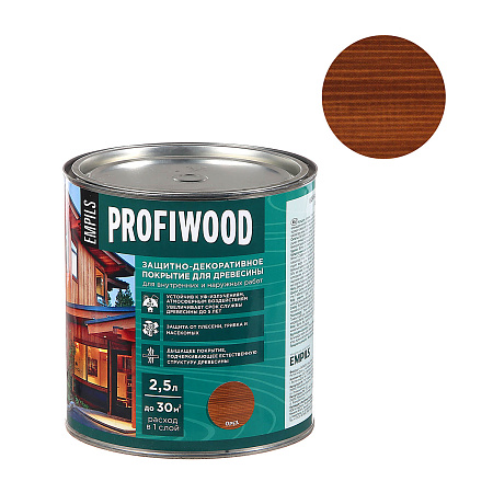 Защитно-декоративное покрытие для древесины алкидное орех 2,3 кг PROFIWOOD *1/6/180