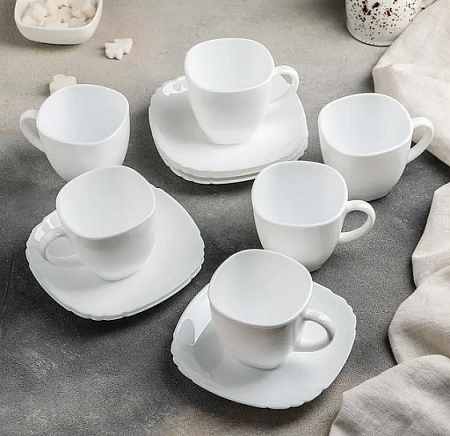 Набор чайный стекло Luminarc 12пр/6перс. "Basic" 220мл Белый Q5853 *1/6