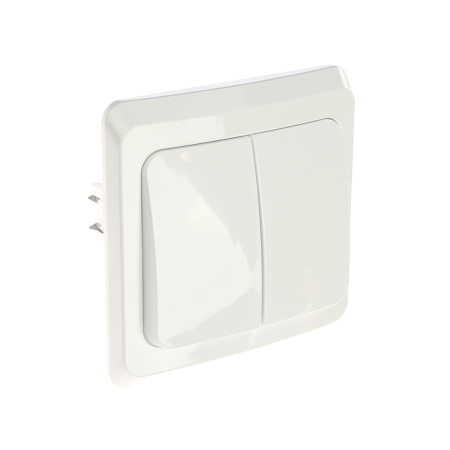 Выключатель "Этюд" СП 2кл. белый с подсветкой ВС10-006В  *10/20
