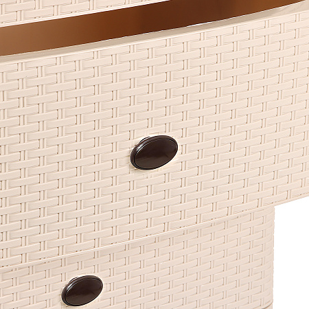 Комод пластм. "Плетенка" 4 ящика выс.875мм, шир.555мм, гл.445мм Сл.кость М4059 "ЗПИ "Альтернатива"*1