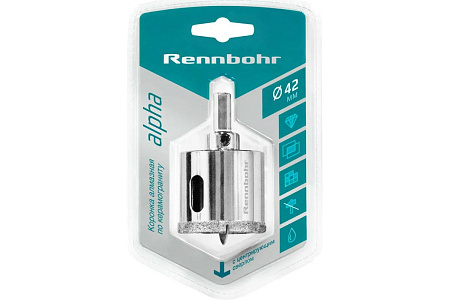 Коронка по керамограниту 42мм алмазная центрирующее сверло (676242) Rennbohr *1/5/60