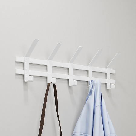 Вешалка настенная "Торонто 5" 604х174х91мм 5крючков Белый ВНТ5 Б ("ЗМИ") *1