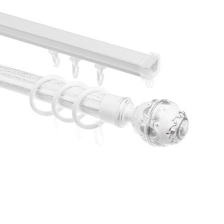 Карниз круглый d28мм Белое серебро/патина Валанс 1,6 + U-шина Легранд *5