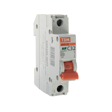 Авт.выкл. TDM ВА 47-29 32А/1П SQ0206-0077  *12/120