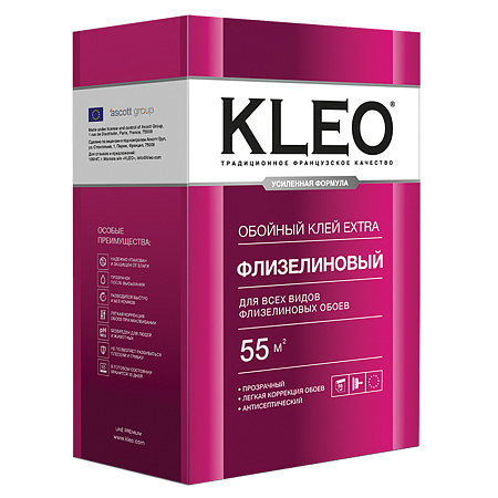 Клей для обоев флизелиновый 380г EXTRA 55 KLEO  55м2   *1/16/480