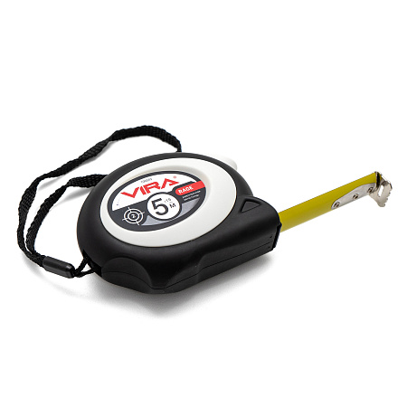 Рулетка  5м х19мм резино-пластик.корп. стальная лента автостоп арт.100043 VIRA RAGE *1/12