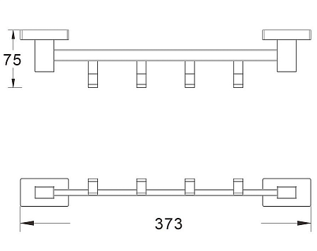 Крючок на планке 4 шт. белый SHEVANIK SG5641C *1/30