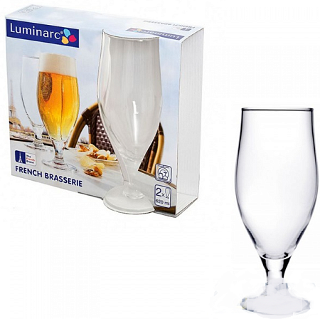 Набор бокалов стекло "French brasserie" 620мл 2шт д/пива N6027 "Luminarc"  *1/4