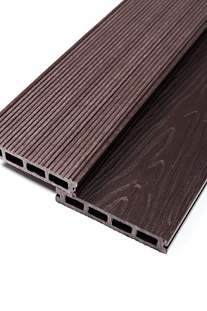 Доска террасная МПК 140х25х3000мм текстура вельвет+тиснение под дерево ШОКОЛАД *3/126