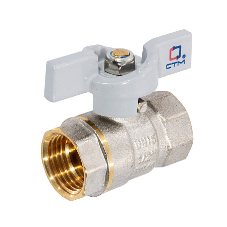 Кран шаровый 1/2" (Ø15) М/М бабочка СТМ (СТАНДАРТ) CWFFB012 (аналог ЗФ766) *1/25/200