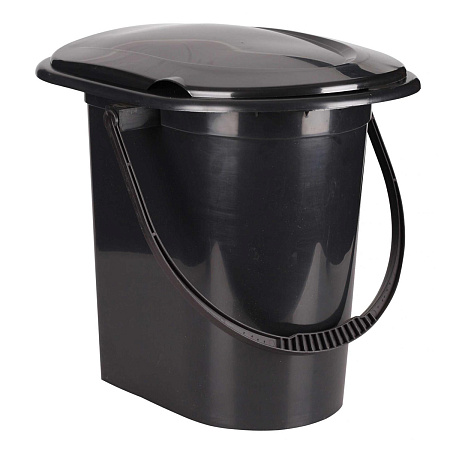 Ведро пластм."туалет" 17л "Эконом" темное М6355 (ЗПИ "Альтернатива") *5/10