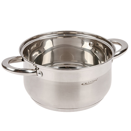 Кастрюля нерж. "Катунь" "Диана" 4,2л d22см термораспред. дно, Стекл. кр. KT01-D-40 *1/4