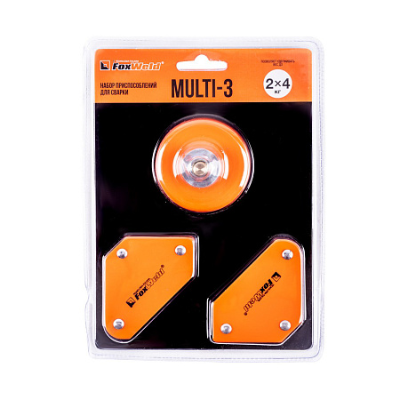 Приспособление для сварки: угольник магнитный2шт/клемма заземления магнитная1шт  MULTI-3 FoxWeld*1/6