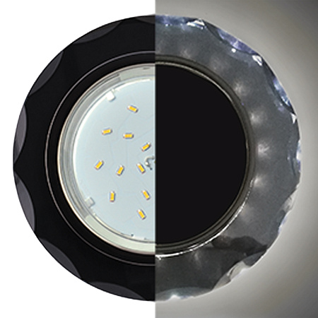 Светильник встраиваемый GX53 H4 LD5313 Ecola Glass Стек Круг с подс.черн хром SP53RCECH *10/30