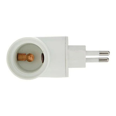 Переходник вилка-Е27 с выкл. белый TDM SQ0335-1007 *10/20/100