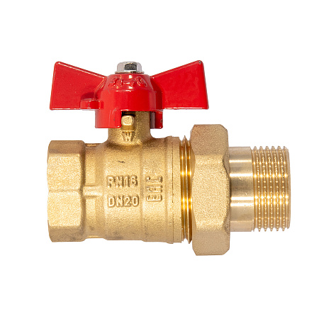 Кран шаровый 3/4" (Ø20) М/П бабочка с американкой STI 11Б27п1 (9595) (аналог БМ582) *1/80