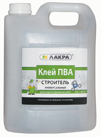 Клей ПВА  универсальный "Строитель" 4 кг Лакра  *4/144