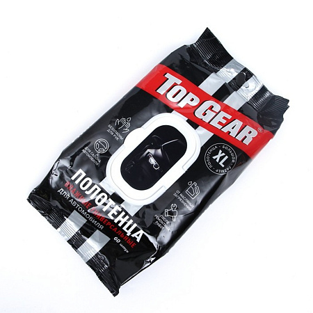 Полотенца влажные №60 XXL автомобильные универсальные с клапаном арт.81289 Top Gear