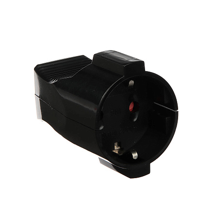 Розетка кабельная с з/к черный 16А 250В TDM SQ1806-0032  *10/20/200