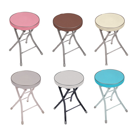 Табурет Складной с мягким кругл.сидением, металл.опоры с dтруб 22мм цвета-"микс" ТБСК1 "Ника" *4
