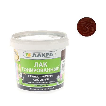 Лак акриловый для наружных и внутренних работ тонированный Орех 0,9 кг Лакра * 6/432