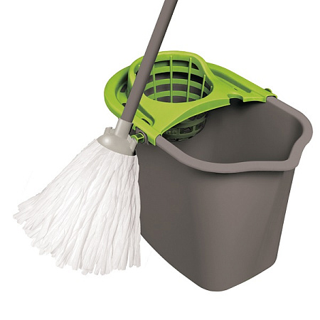 Комплект д/уборки "Mop Set": ВЕДРО 10л Прямоуг., с отжимом+ШВАБРА 072020 "York" *1/30