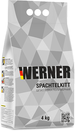 Шпаклевка полимерная белая финишная Spachtelkitt 4 кг WERNER *5/150