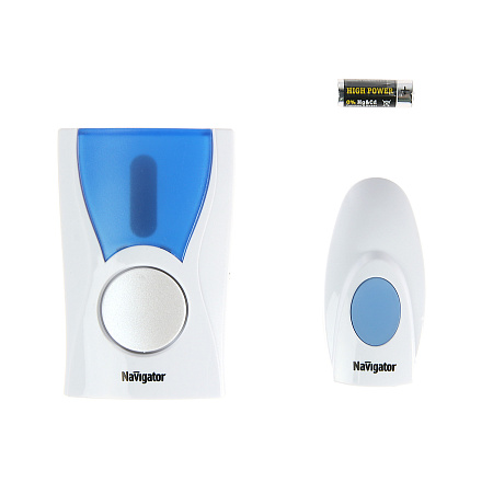 Звонок беспроводной Navigator (100м световая индикация) NDB-A-DC02-1V1-WH 61268 *1/30/60