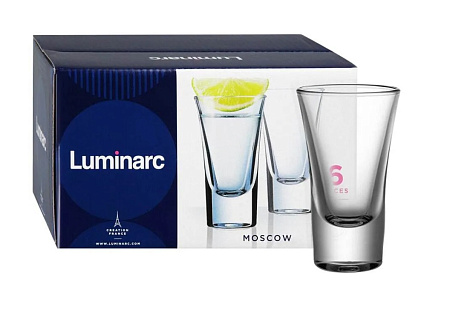 Набор стаканов стекло Luminarc "Moscow"  50мл 6шт H5067  *1/4