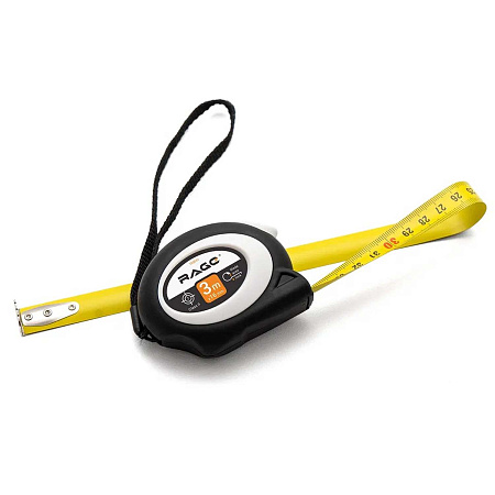 Рулетка  3м х16мм резино-пластик. корпус стальная лента автостоп арт.100041 VIRA RAGE *1
