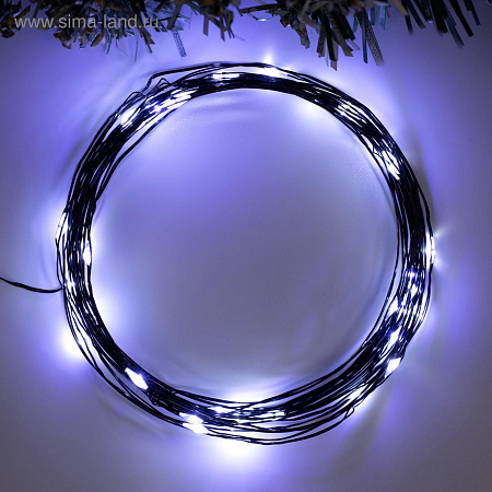 Гирлянда Нить 5 м 50LED белый 2 режима черная нить роса IP20  AAх3 (нет в комплекте) 5198323 *1/200
