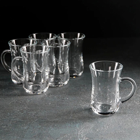 Набор кружек стекло "Чай и кофе" 145мл 6шт 55411B "Pasabahce" *1/4