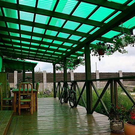 Профилированный поликарбонат С-8-У стандарт, Зеленый 1,05*2м