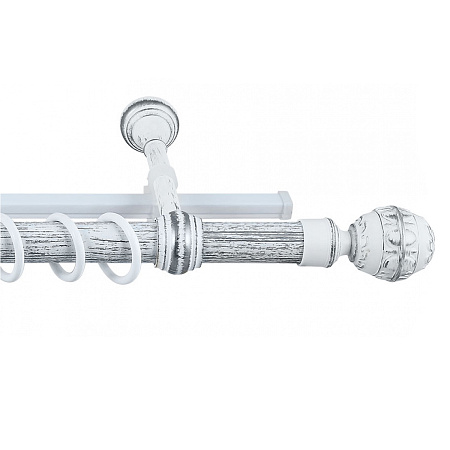 Карниз круглый d28мм Белое серебро/патина Валанс 2,4 + U-шина Легранд *5