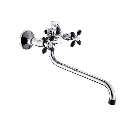 Смеситель д/ванны "Эверест"  В22-071F с 2 ручками (черный) *1/10