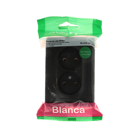Розетка "BLANCA" СП 2-мест. антрацит 16А 250В  BLNRS000026  *6/12