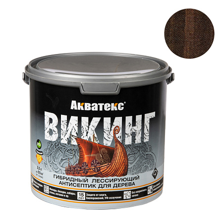 Антисептик для дерева гибридный лессирующий палисандр 2,5 л Акватекс ВИКИНГ *1/4/144