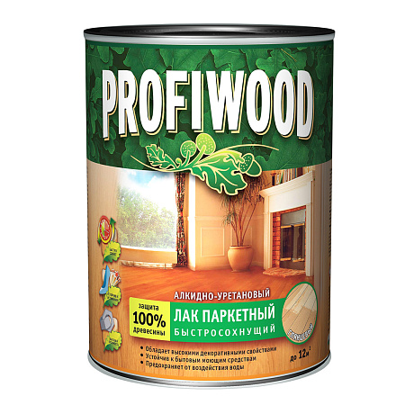 Лак  алкидно-уретановый паркетный полуматовый 0,7 кг PROFIWOOD *1/14/490