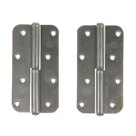 Петля накладная 130мм б/покрытия ЛЕВАЯ (комплект 2 шт+саморезы) ДомоСтрой *1/50