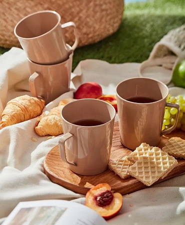 Кружка пластм. 400мл, цвета: "микс" (в упак. 5 цветов) арт.Кр_400 "ПластоС" *1/125