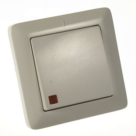 Выключатель "Хит" СП 1кл. белый с подсветкой ВС16-135-б  *10/96