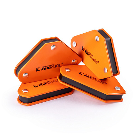 Угольник магнитный углы монтажа 45/90/135 до 4/16кг (4шт)  FIX KIT-4 FoxWeld *1/10